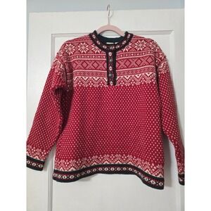 LL Bean Women's vtg Fairisle 100% Merino Wool sweater Holiday Christmas Sz Small